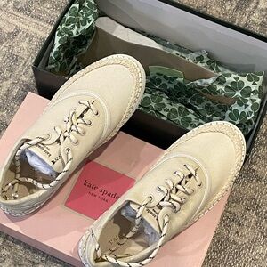 Kate Spade Beige Canvas Sneakers